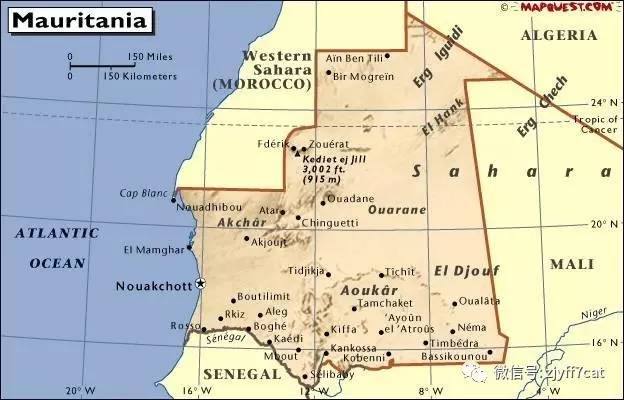 毛里塔尼亚位于非洲西北部,面积103万平方公里.