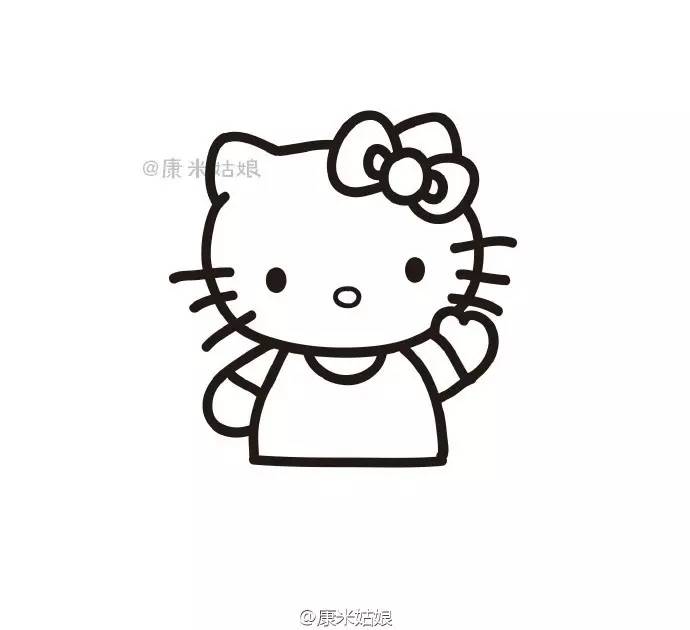 简笔画教程 | 九步学习画hello kitty