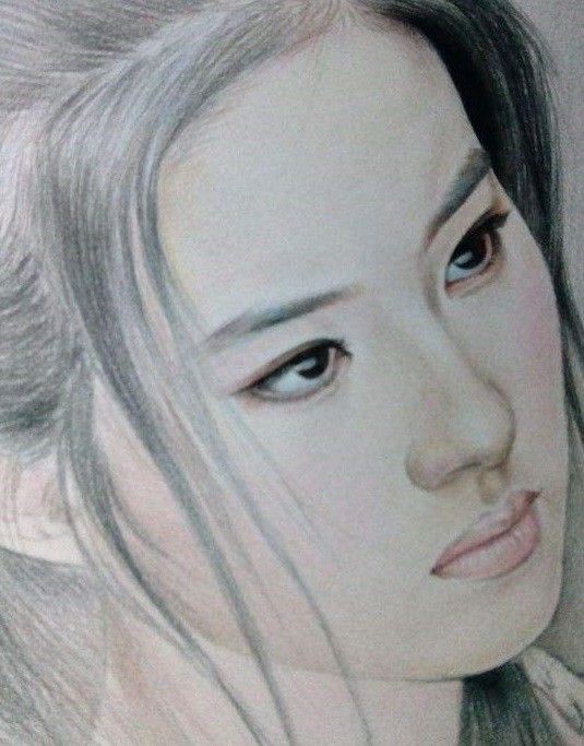 女明星的古装素描画,与真人相比哪个更好看?