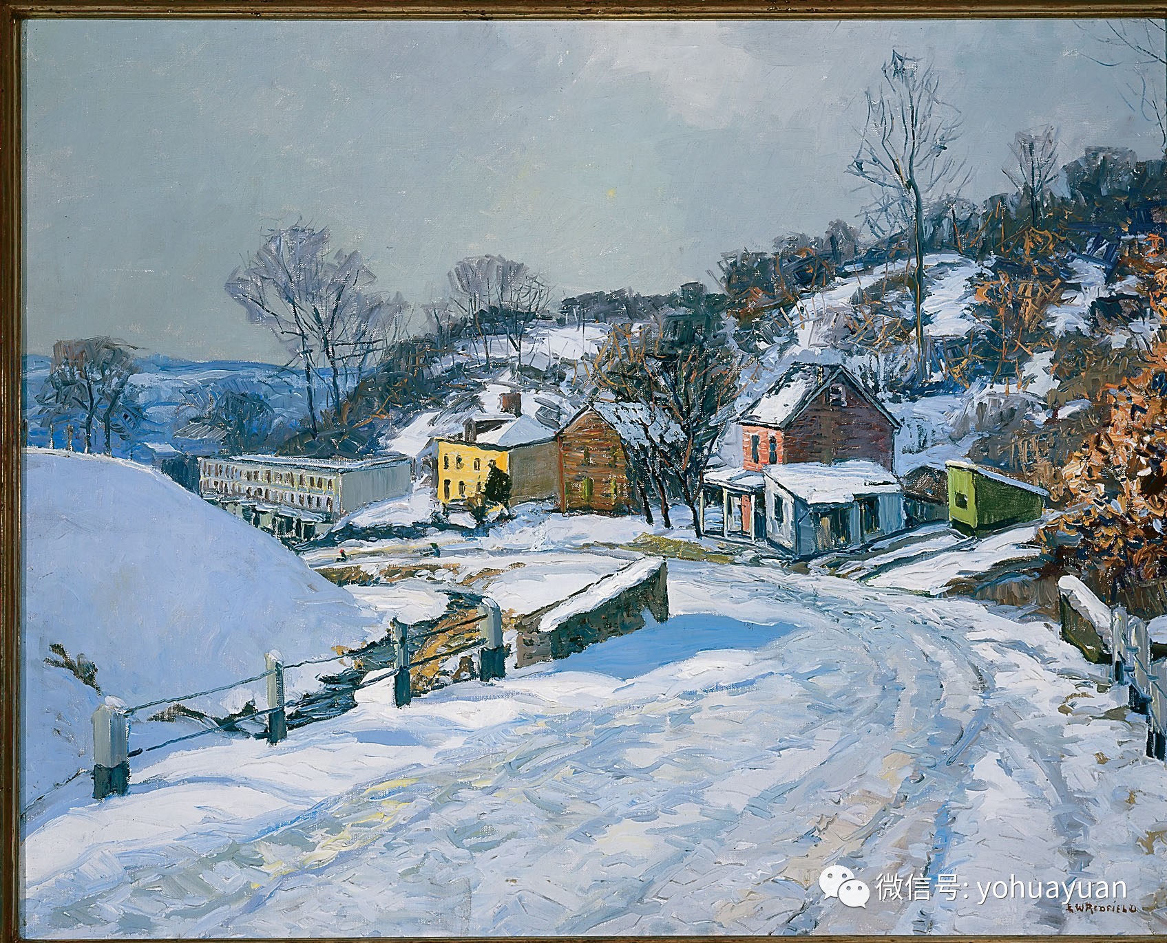 美国的油画雪景画家雷德菲尔德