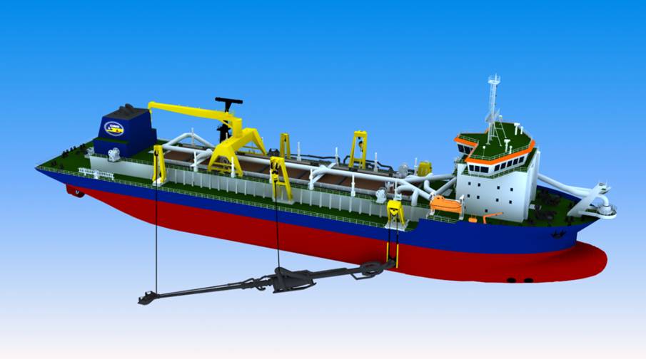 38万立方米自航耙吸式挖泥船和3000总吨级破冰调查船设计项目.