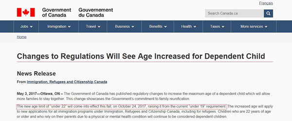 好消息,加拿大随行子女年龄放宽至22岁!