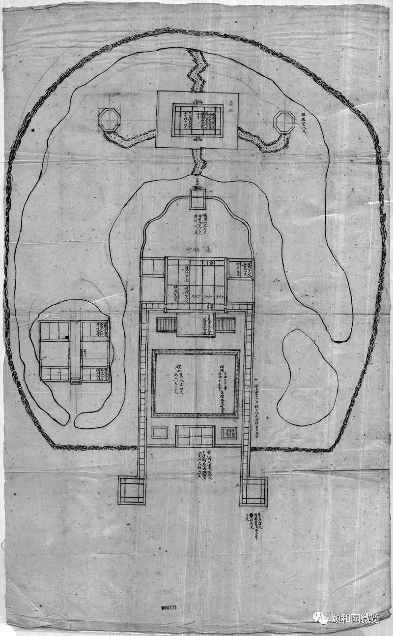 国339-0172颐和园藻鉴堂现状勘察地盘样(中国国家图书馆藏)由遗址勘测