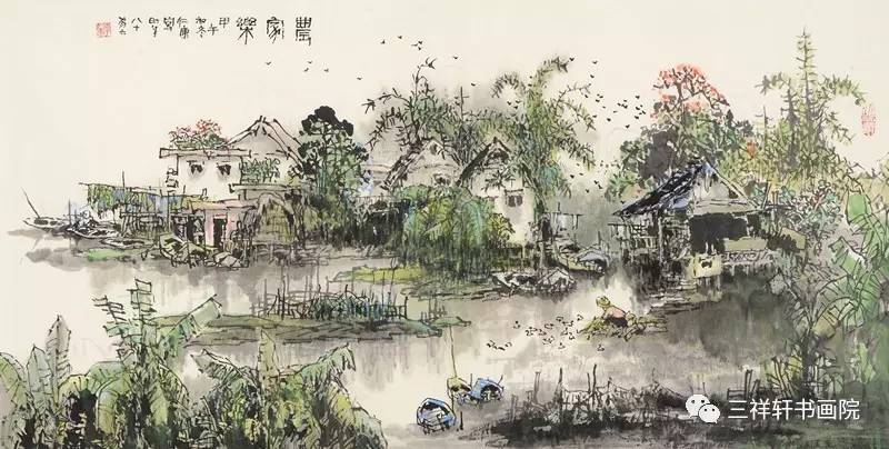 农家乐 国画 李仁康 2014年 尺寸:68x138cm