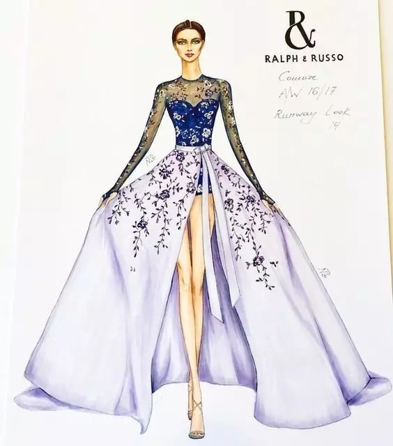 时装设计师笔下的70张华丽手绘礼服效果图