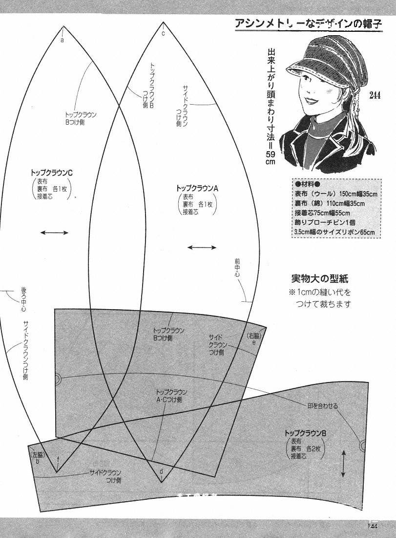 20款帽子的纸样及制作资料