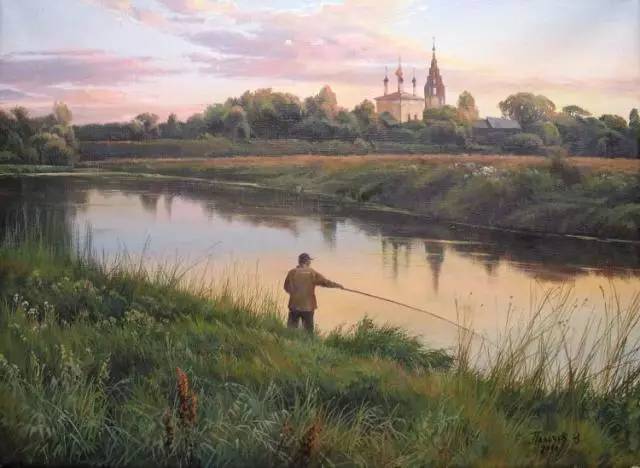 绘画俄罗斯画家danv的田园油画