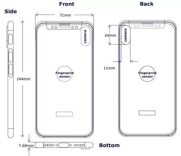 iphone 8最新外形图:背面指纹