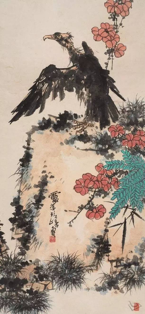 値下げ］中国画家による四季咲きの草花の水彩画-