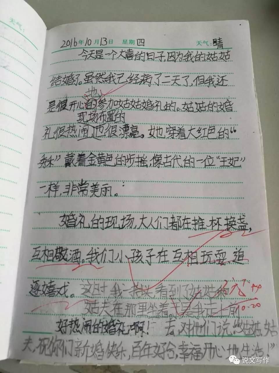 张家口市铁路斜街小学四年级三班优秀周记节选