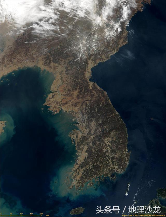 朝鲜半岛卫星图