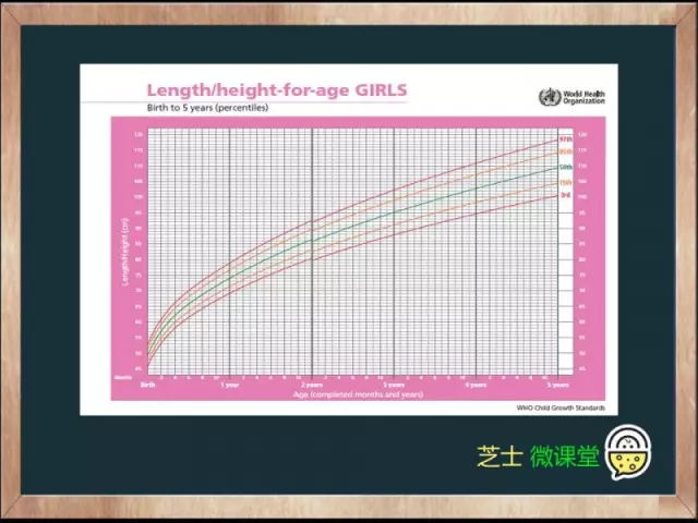 who关于女孩身长/身高的生长曲线