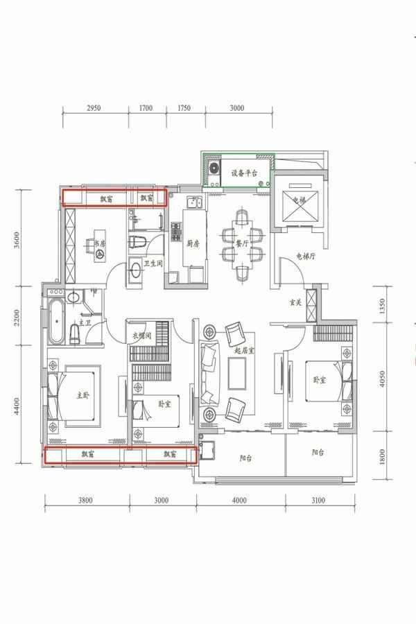 融创玖樟台建筑面积147㎡户型图