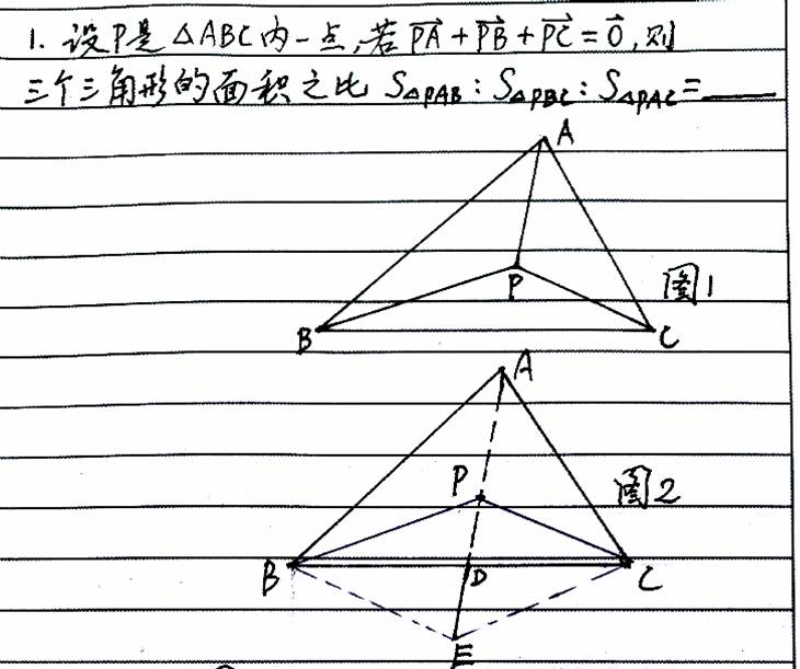 高中数学:由三角形重心的平面向量性质得到的规律