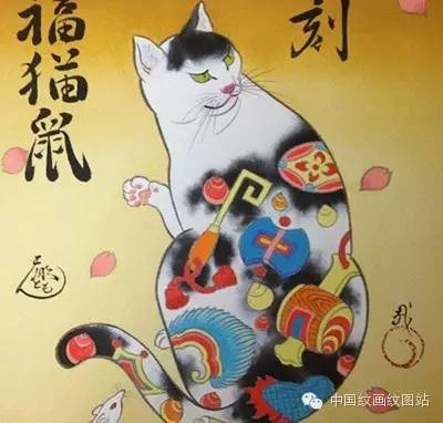 浮世绘风格的"纹身猫"和"忍者猫",猫的大全