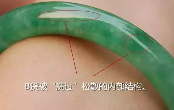 结构 翡翠具有纤维交织结构,它是由无数个微小硬玉晶体交织在一起构成