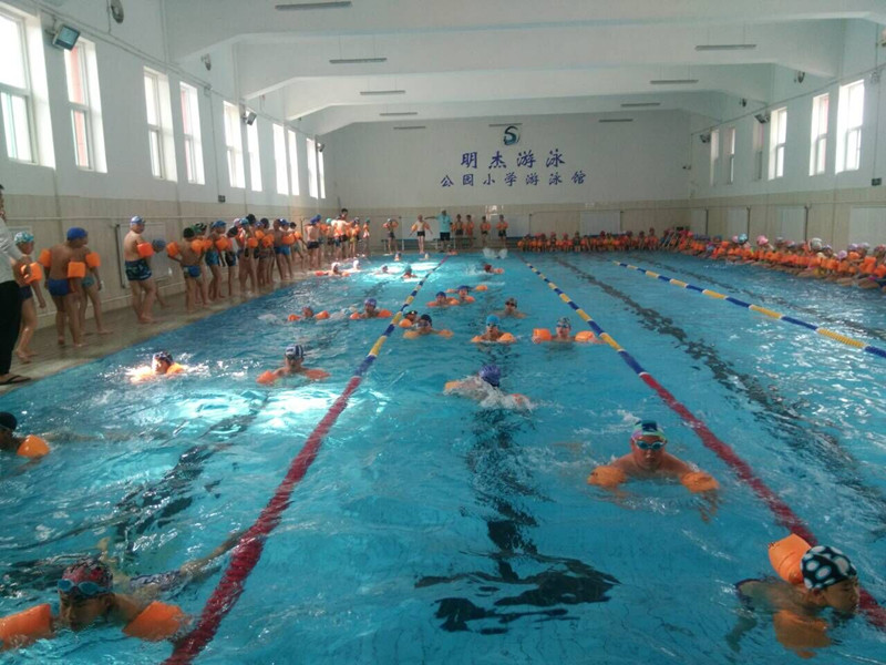 城中小学游泳培训开课百名小学生率先试水