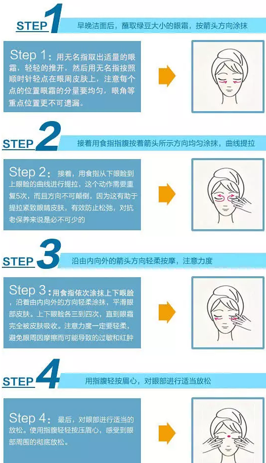 正确使用眼霜的方法步骤
