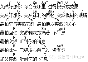 突然好想你原调吉他弹唱曲谱_突然好想你图片