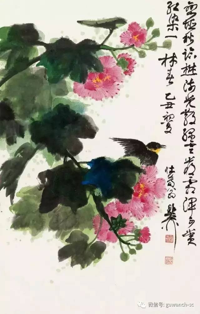 大师笔下芙蓉花似美人初醉