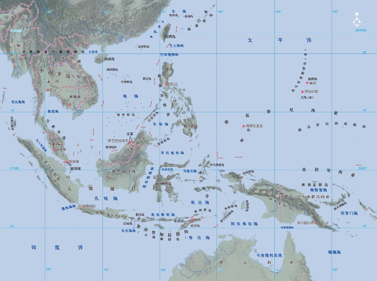 需要说明的是,东南角的新几内亚岛目前虽然被印尼占据了一半,但在