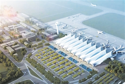 鸟瞰岳阳三荷机场建设，已初具雏形