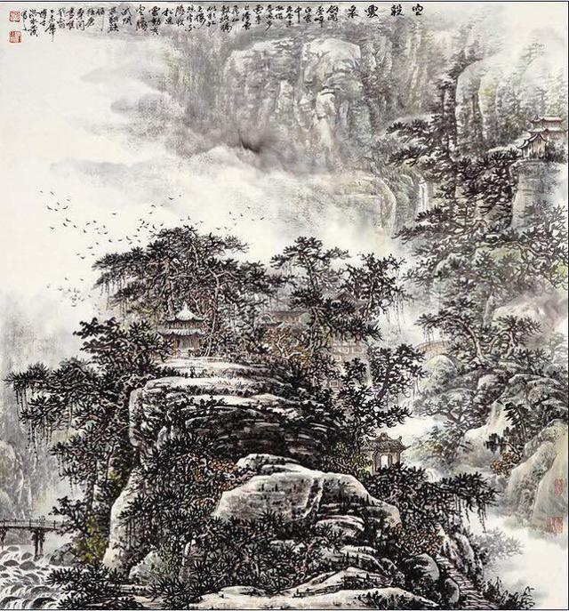 自创风水画,并有专题电视《访当代风水画画家洪水发》专辑问世