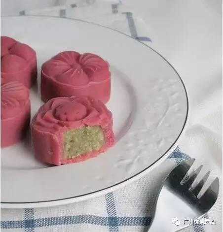 优美西点の樱桃桃山皮绿豆馅月饼DIY美腻月饼