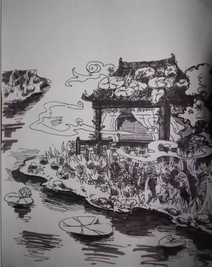 来源 / 瘦周的博客,王维画 《湘夫人》里这个借水神之口描绘的爱巢