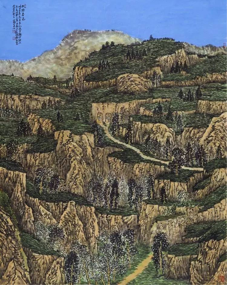 画家王录山,画的华山顶峰是这样,你上去过没?