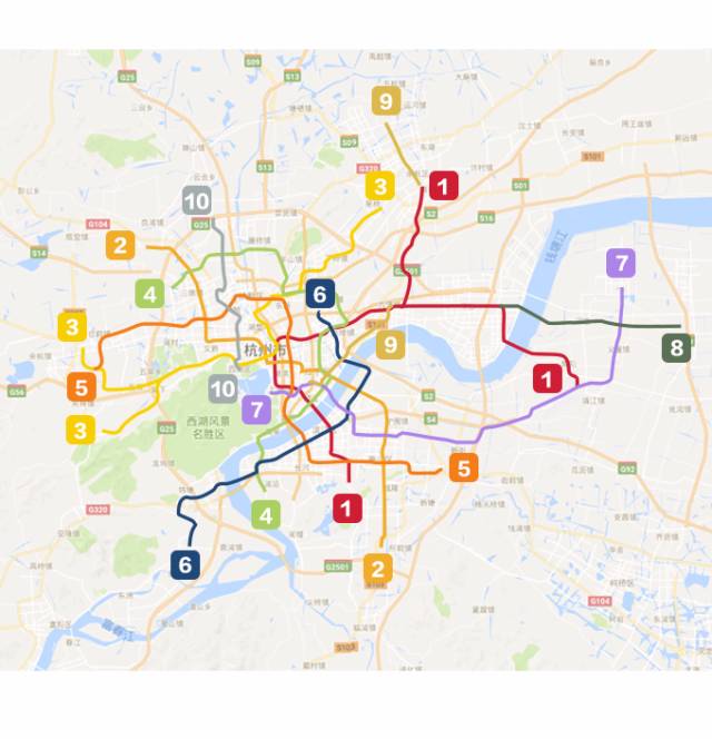 杭州10条地铁线路最新最全规划图