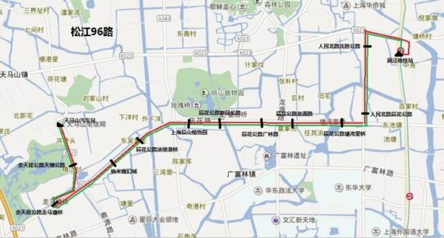 松江新辟公交松江95路,96路,明天起去佘山玩更方便了(组图)