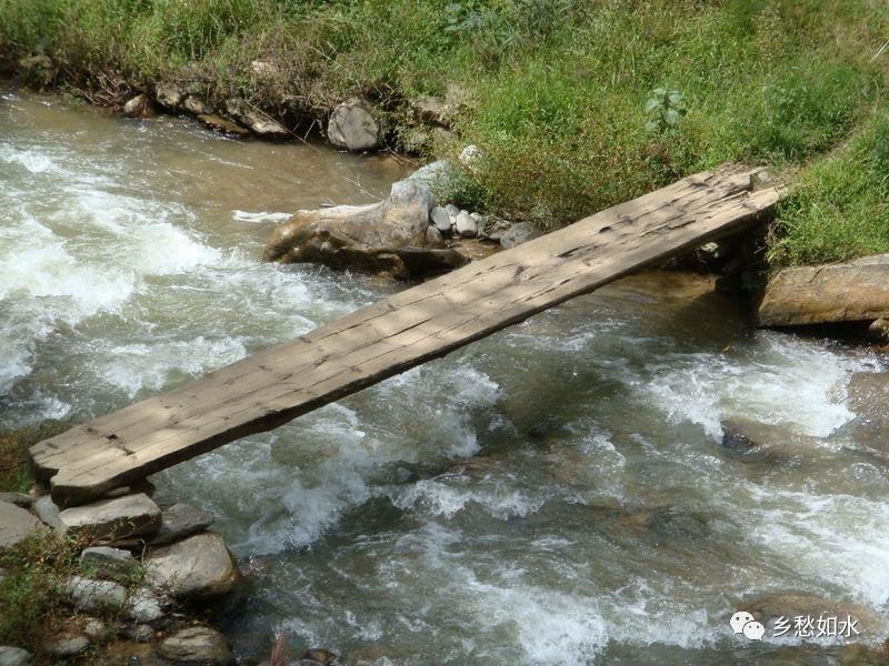 我最早走过的桥是村边小溪上的一座独木桥,用木板简单搭就而成,没有