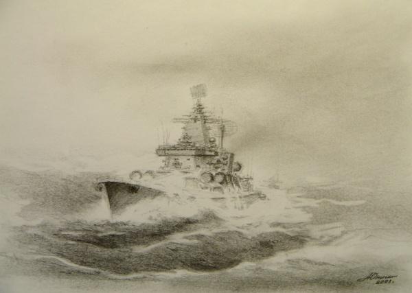 国外绘画师手绘出的建筑素描,军事舰艇