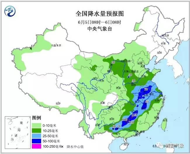 未来几天降水量分布