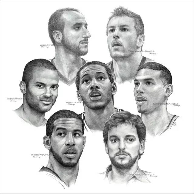 无水印|nba30支球队素描画,把你的主队存下来吧