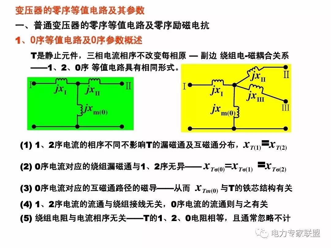 讲解变压器的零序等值电路及其参数