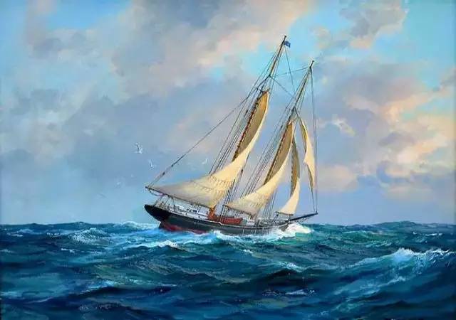 一位高大上的美国油画艺术家,喜欢上了大海和帆船