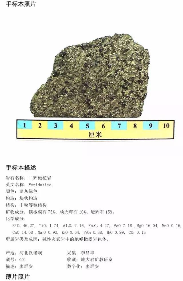 掌握你就是专家三大岩类213种岩石薄片手标本对照合集