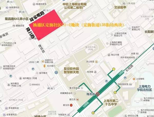 杨浦区定海社区c1-2地块(定海街道138街坊西块)东至规划沙岭路