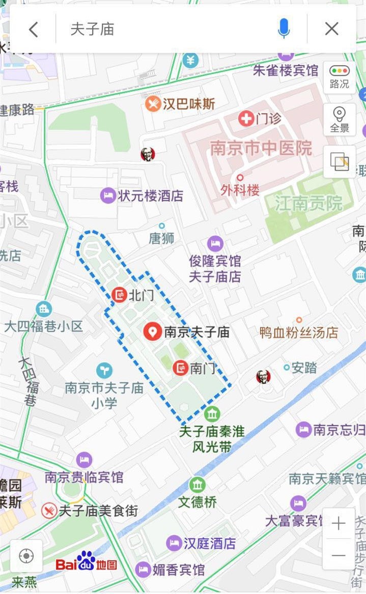 当我们打开地图,就会发现,这么一大片的夫子庙秦淮风光带,我们平时