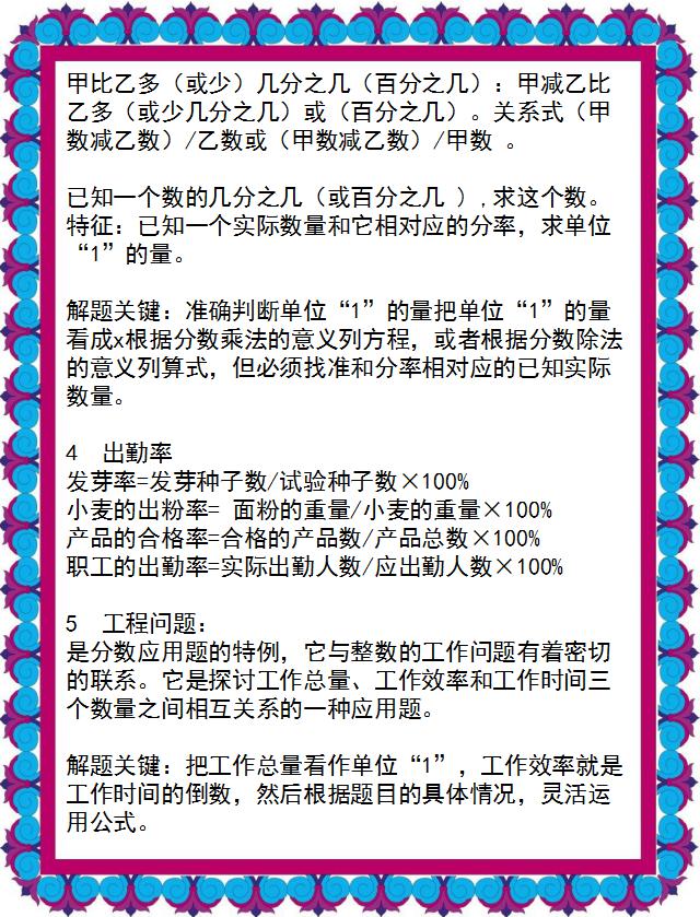 小学数学重点知识归纳