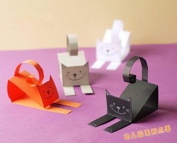 幼儿园立体纸工diy之可爱猫咪