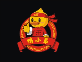 红色是 火锅类logo最常用的颜色之一. 鸭小弟,主营鸭脖,鸭肉.logo用到