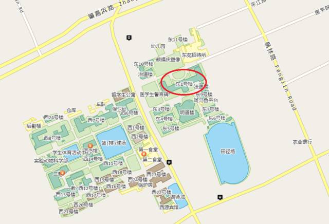 建造时间: 1936年9月 东1号楼面向明道楼,位于复旦大学枫林校区东院