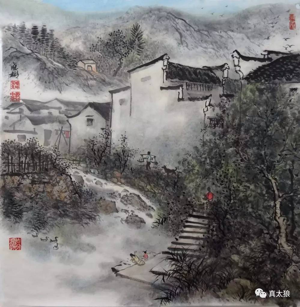 又见家乡—章渡画家汪晓彬为章渡开启修复 题诗作画!