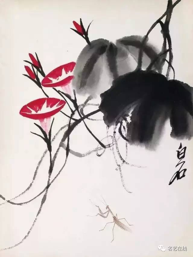 齐白石作品 牵牛花