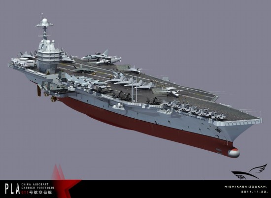 中国首艘国产航母构想:歼-20歼-31飞豹齐上舰(组图)