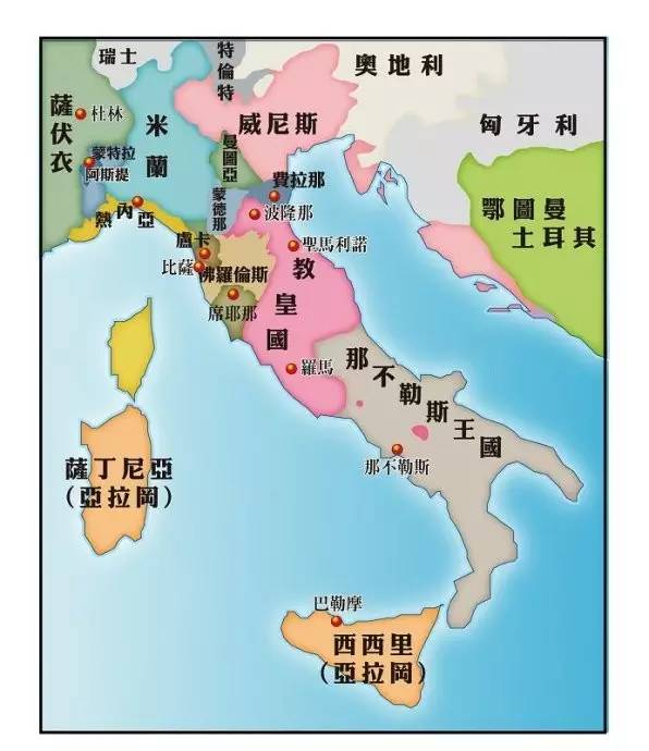 12-14世纪,崛起了一大批由 大家族把持的城邦,比如佛罗伦萨,米兰