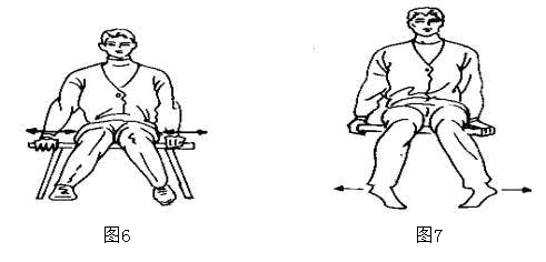 4,分合法:患者坐于凳边,髋膝踝关节各成90度角